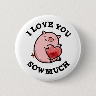 I Kärlek Sow You Sow Münch Funny Gris Pun Knapp