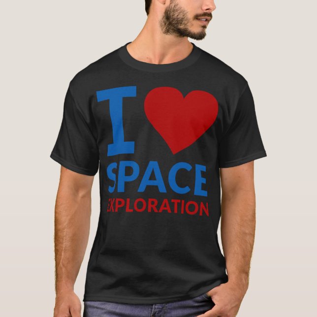 I Kärlek Space Exploration T Shirt (Framsida)