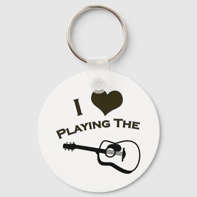 I Kärlek spelar Guitar Nyckelring (Framsida)