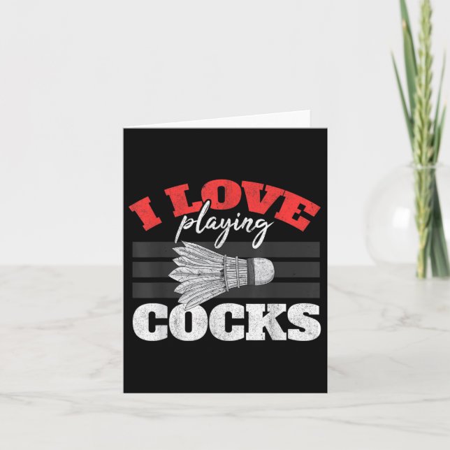 I Kärlek spelar schuttle Birdie Badminton Kort (Framsida)