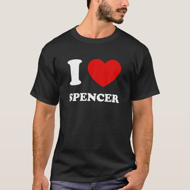 I Kärlek Spencer Heart Spencer Funny First Namn Sp T Shirt (Framsida)