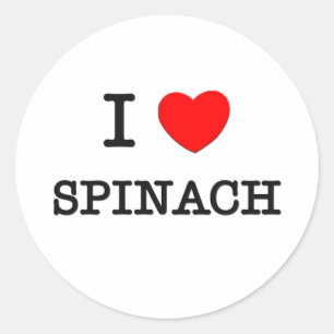 I Kärlek SPINACH (mat) Runt Klistermärke