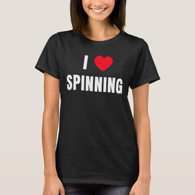 I kärlek Spinning Class Indoor Cycling Workout Sta T Shirt (Framsida)