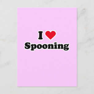 I kärlek-spooning vykort