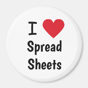 I Kärlek Spreadsheet Magnet Office Gift Idea