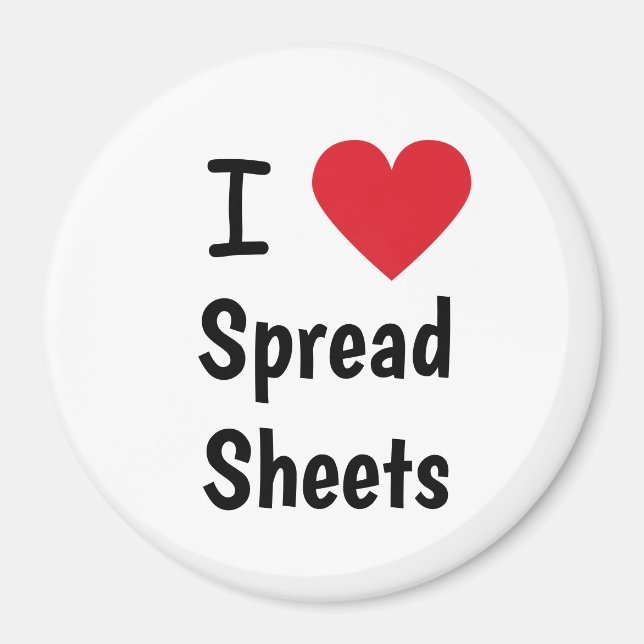 I Kärlek Spreadsheet Magnet Office Gift Idea (Framsidan)
