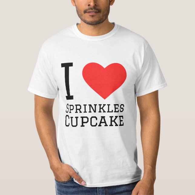 I kärlek sprinkles cuptårta t shirt (Framsida)
