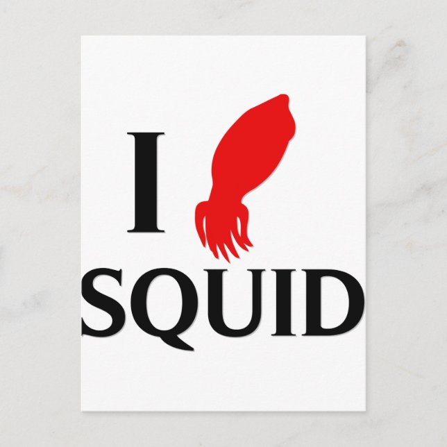I Kärlek Squid Vykort (Framsida)