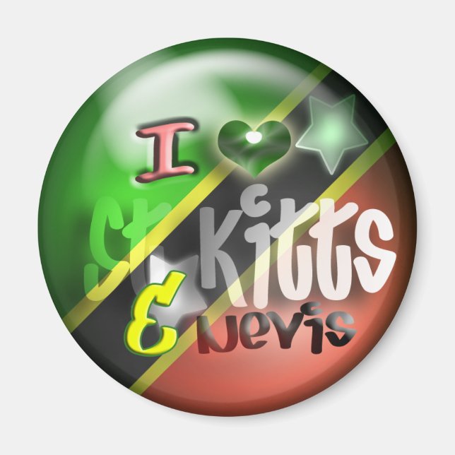 I Kärlek St. Kitts & Nevis Patriot Magnet (Framsidan)