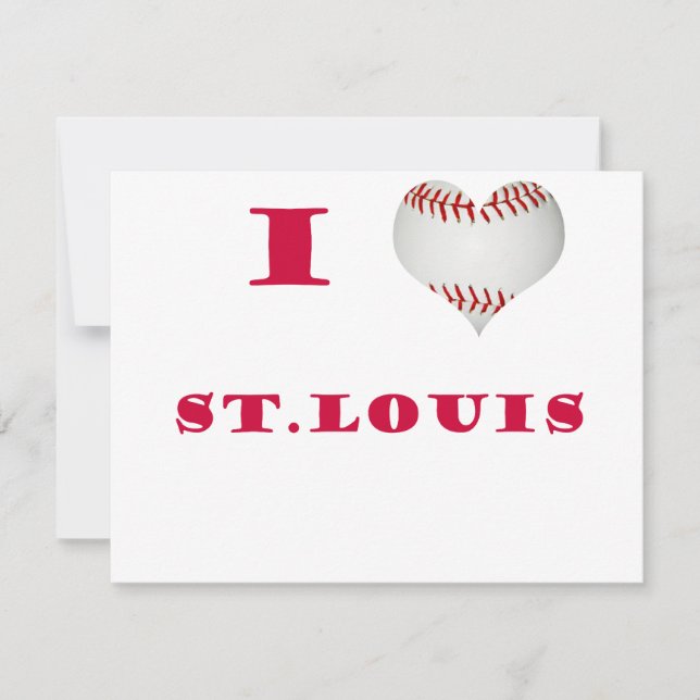 I Kärlek St Louis Hjärtformade Baseball Red Brev (Framsida)