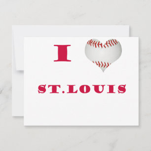 I Kärlek St Louis Hjärtformade Baseball Red Brev