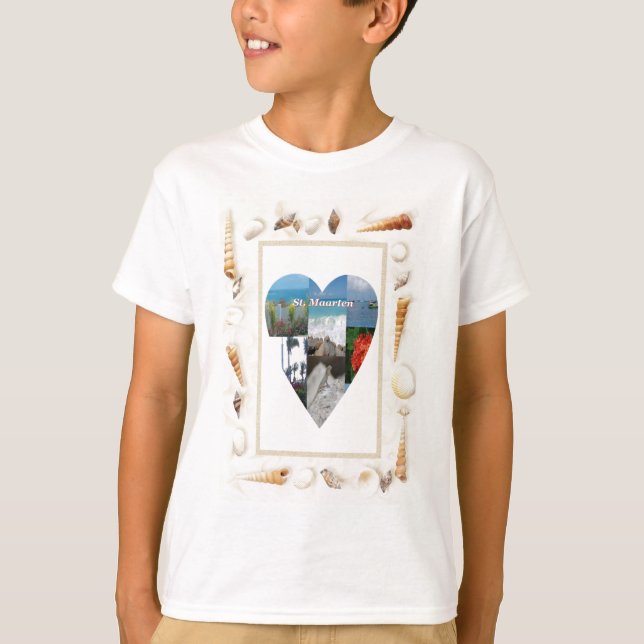 I kärlek St. Maarten Snäckors Heart -.Celeste Shef T Shirt (Framsida)