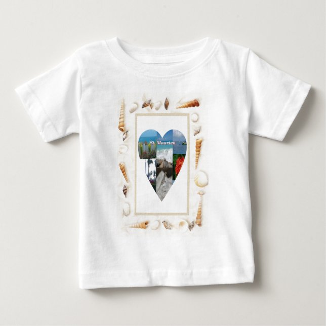 I kärlek St. Maarten Snäckors Heart -.Celeste Shef Tee (Framsida)