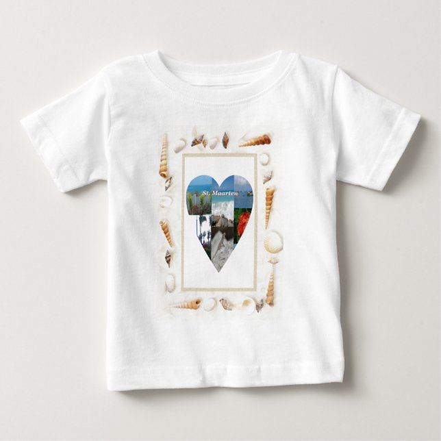 I kärlek St. Maarten Snäckors Heart -.Celeste Shef Tee Shirt (Framsida)