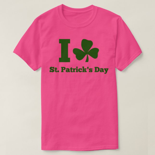 I KÄRLEK ST PATRICK DAY grönt T Shirt (Design framsida)