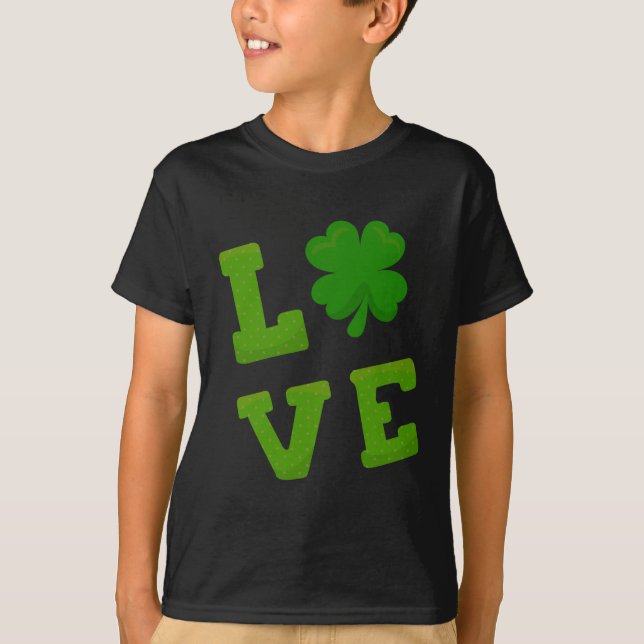 I Kärlek St patrick's day Shamrock T-shirt (Framsida)