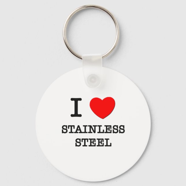 I Kärlek Stainless Steel Nyckelring (Framsida)