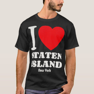 I Kärlek Staten Island New York Älskare Retro Dist T Shirt