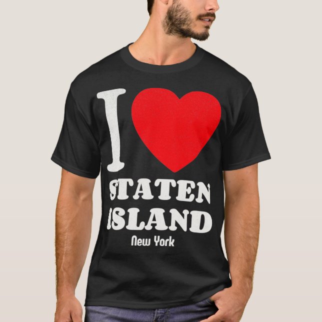 I Kärlek Staten Island New York Älskare Retro Dist T Shirt (Framsida)