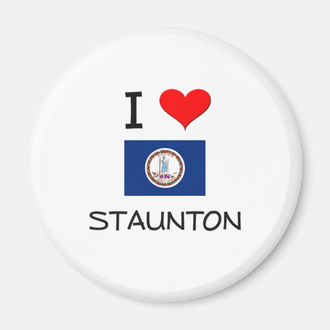 I Kärlek Staunton Virginia Magnet (Framsidan)