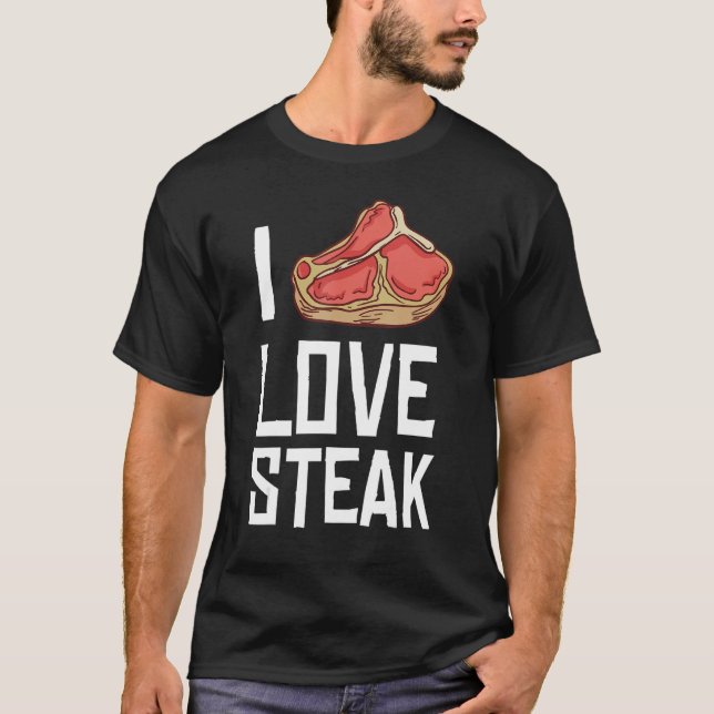 I Kärlek Steak Gift Ribeye House 1 T Shirt (Framsida)