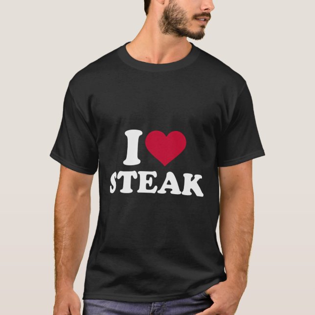 I Kärlek Steak Hoodie T Shirt (Framsida)