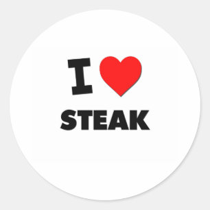 I kärlek Steak Runt Klistermärke