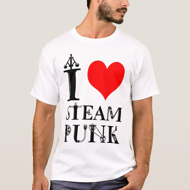 I Kärlek Steampunk lustig elegant T Shirt (Framsida)