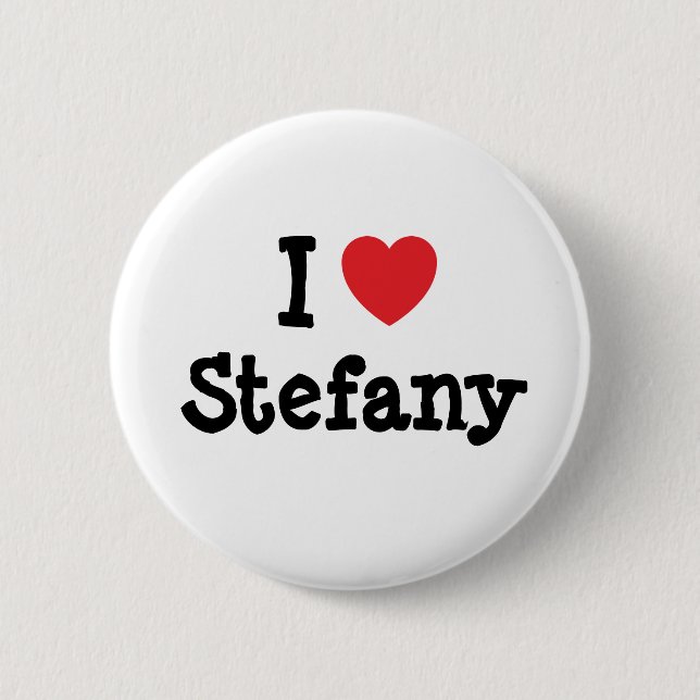 I kärlek Stefany hjärta T-Shirt Knapp (Framsida)