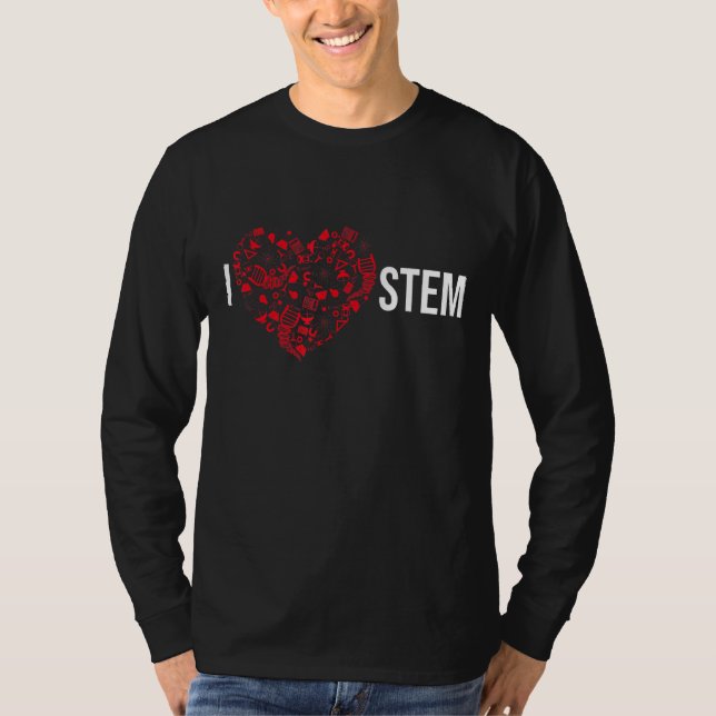 I Kärlek STEM Science Technology Engineering Math T Shirt (Framsida)