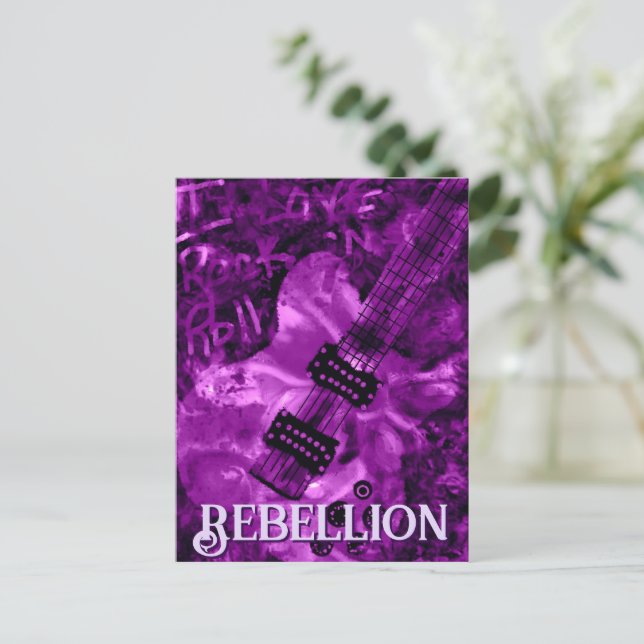 I Kärlek Sten 'N Roll Electric Guitar Personlig Vykort (Stående Fram)