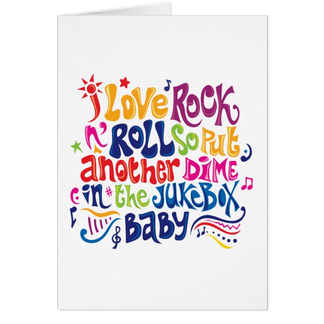 I kärlek sten n roll hälsningskort (Framsidan)