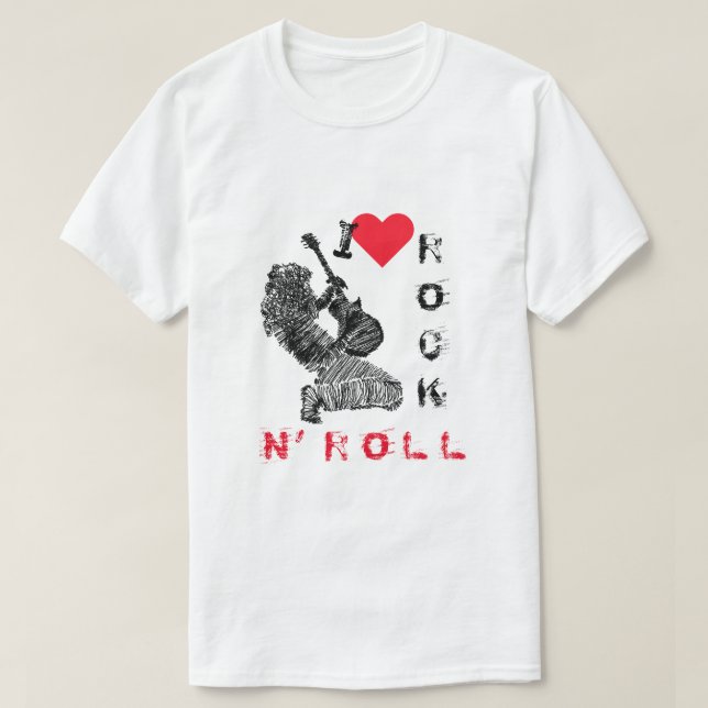 I Kärlek Sten N'Roll - Guitar Player - Sten N'Roll T Shirt (Design framsida)