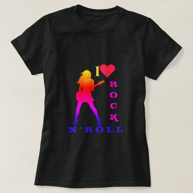I Kärlek Sten N'Roll - Sten N'Roll Girl T Shirt (Design framsida)