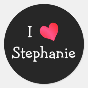 I Kärlek Stephanie Runt Klistermärke