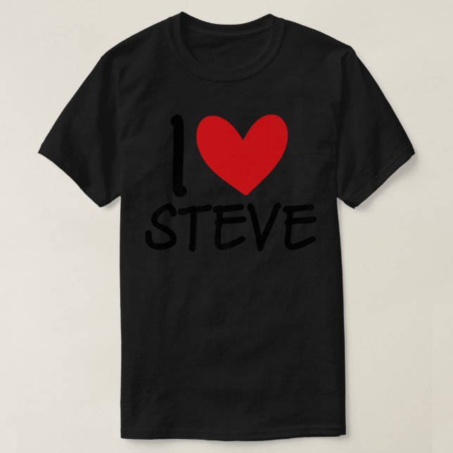 I Kärlek Steve Namn Personlig Manar Guy BFF Friend T Shirt (Design framsida)
