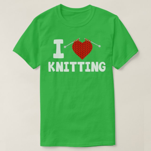 I kärlek stickande KnittingTShirt T Shirt (Design framsida)