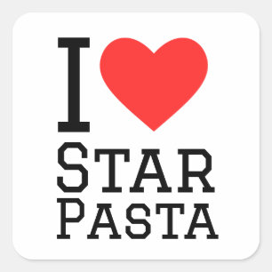 I kärlek stjärnorna pasta fyrkantigt klistermärke
