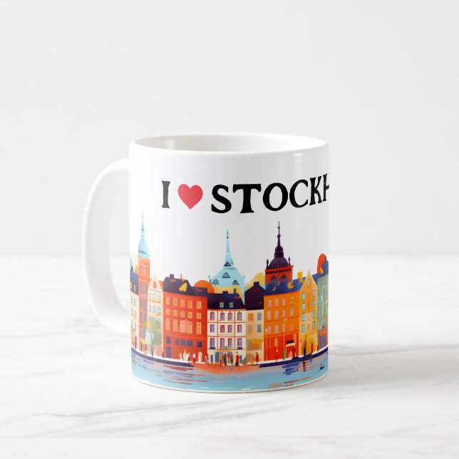 I Kärlek Stockholm Painting | Resor | Kaffe Kaffemugg (Framsida vänster)