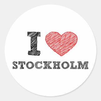 I kärlek Stockholm Runt Klistermärke