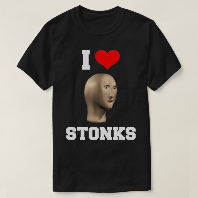 I Kärlek Stonks Meme Funny Lagrar Trader Lagrar Ma T Shirt (Design framsida)