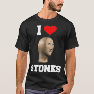 I Kärlek Stonks Meme Funny Lagrar Trader Lagrar Ma T Shirt