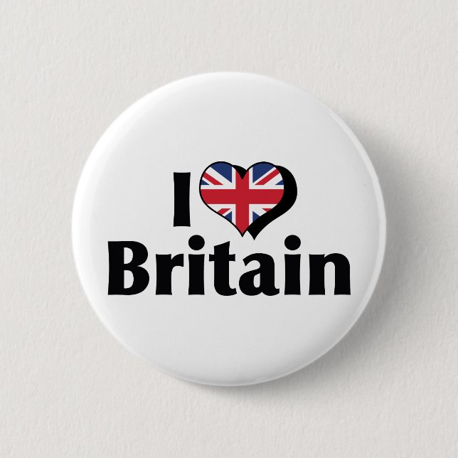 I Kärlek Storbritannien Flagga Knapp (Framsida)