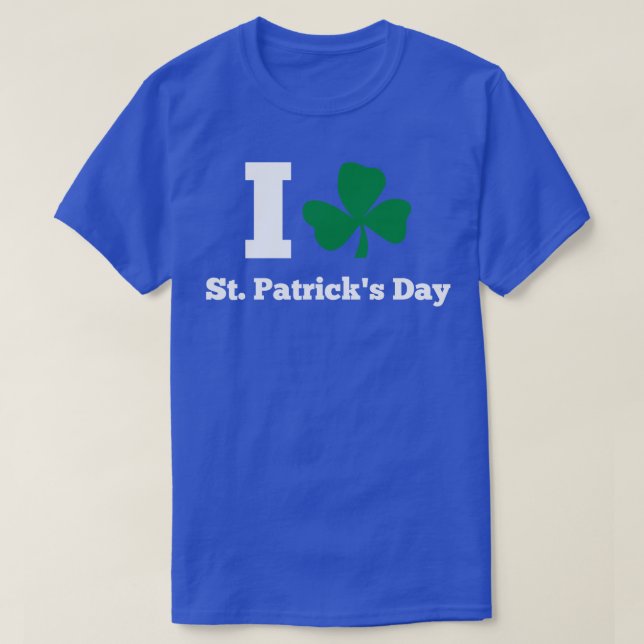 I KÄRLEK STPATRICK DAG Vitt T Shirt (Design framsida)