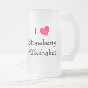 I Kärlek Strawberry Milkshakes Frostat Ölglas