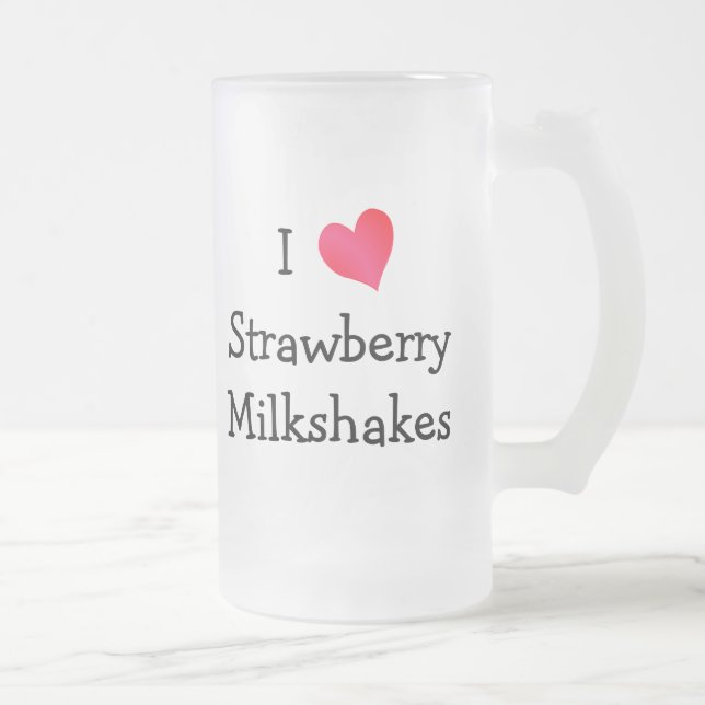 I Kärlek Strawberry Milkshakes Frostat Ölglas (Höger)