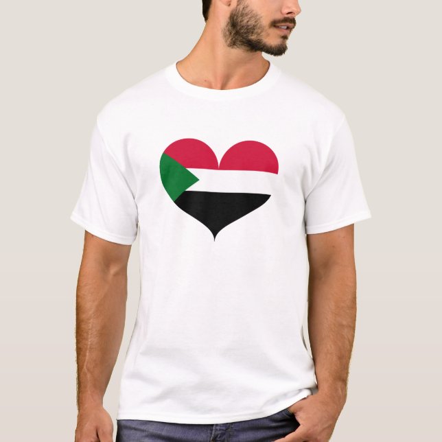 I Kärlek Sudan Flagga T Shirt (Framsida)