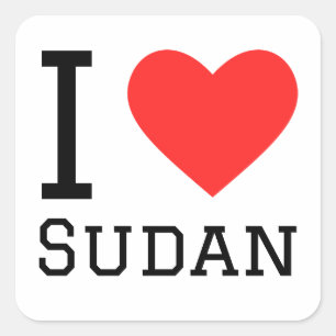 I kärlek Sudan Fyrkantigt Klistermärke