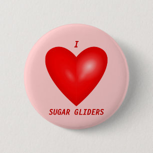 I Kärlek Sugar Gliders Knapp