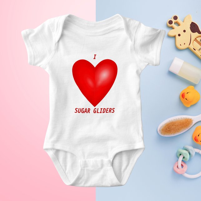 I Kärlek Sugar Gliders Tee Shirt (I Love Sugar Gliders Baby Bodysuit)